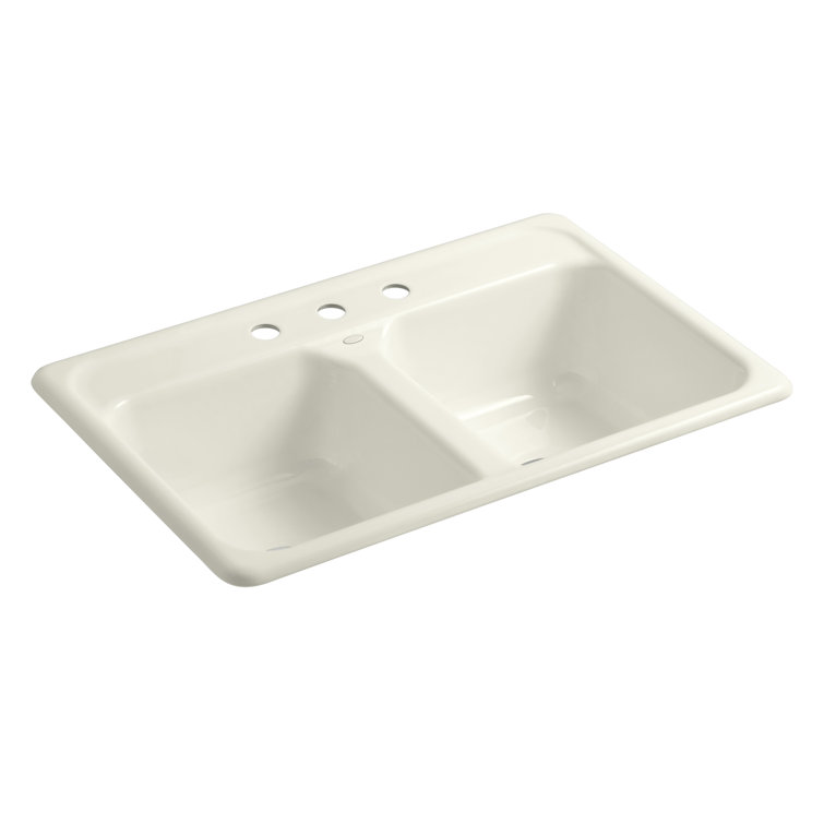 Kohler Delafield® Cape Dory 33" L x 22" W x 81/2" TopMount Double